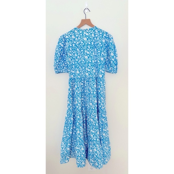 OLIPHANT Tuckernuck Canary Blue White Floral
Maxi Cotton Block Print Dress - Picture 7 of 12